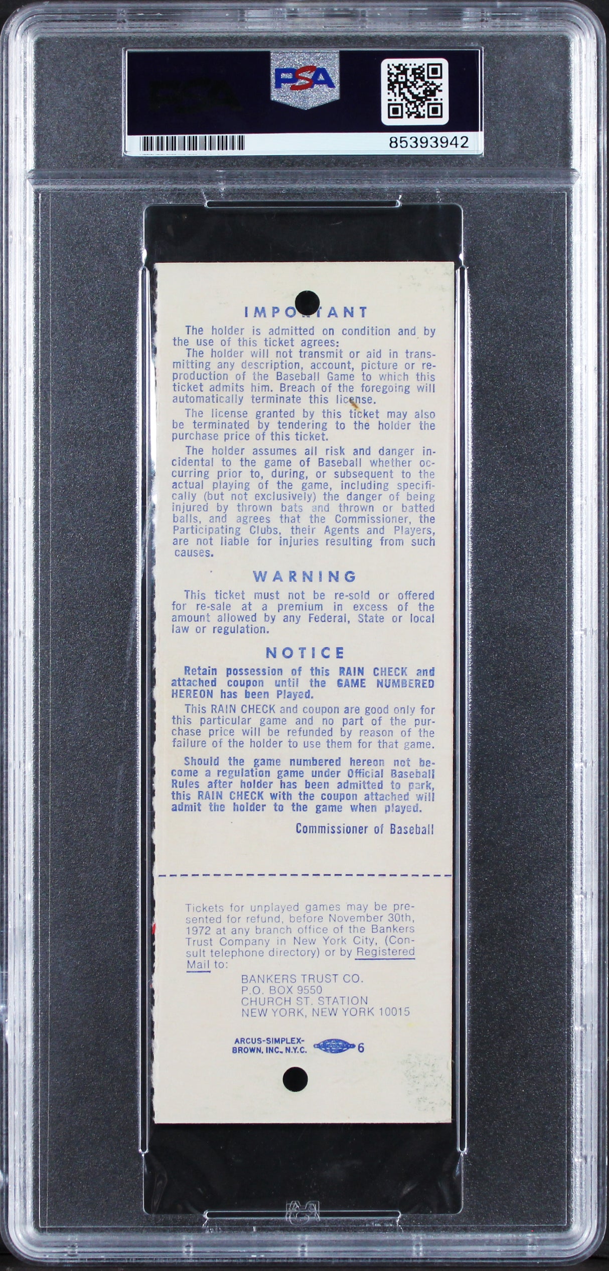 Athletics Reggie Jackson 1972 WS Game 3 Full Ticket Auto 10! PSA/DNA Slabbed