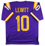 LSU Sam Leavitt Authentic Signed Alternate Purple Pro Style Jersey BAS Witnessed