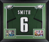 DeVonta Smith Authentic Signed Green Pro Style Framed Jersey BAS Witnessed 2