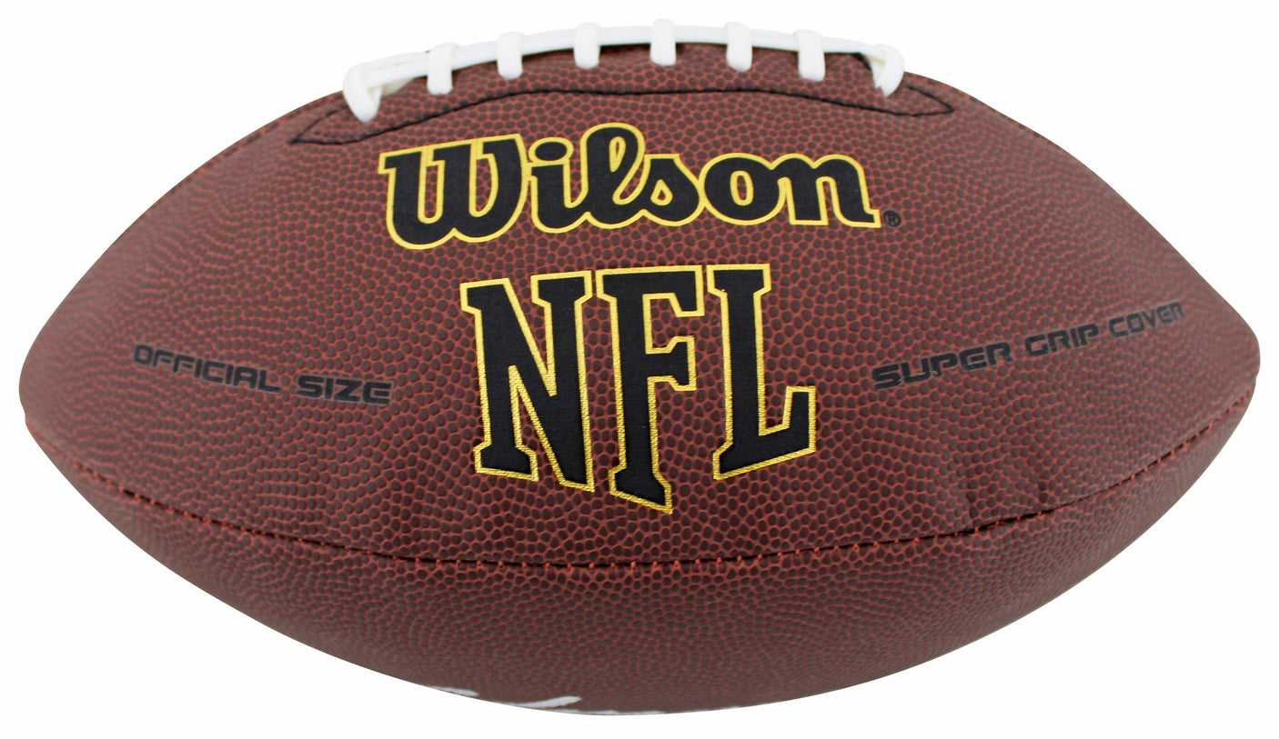 Patriots Christian Gonzalez Signed Wilson Super Grip Football W/ Case BAS Wit