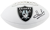 Raiders Howie Long Signed Franklin White Panel Logo Football W/ Case BAS Witness