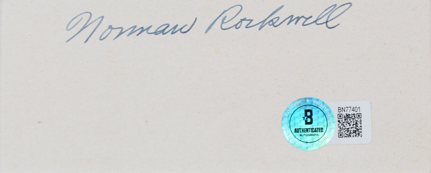 Norman Rockwell Authentic Signed & Framed Cut Signature BAS #BN77401