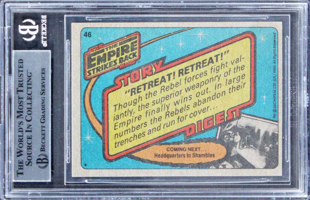 Carl Bang Star Wars Authentic Signed 1980 Topps Star Wars ESB #46 Card BAS Slab