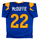 Trent McDuffie Authentic Signed Blue Pro Style Jersey Autographed JSA Witness
