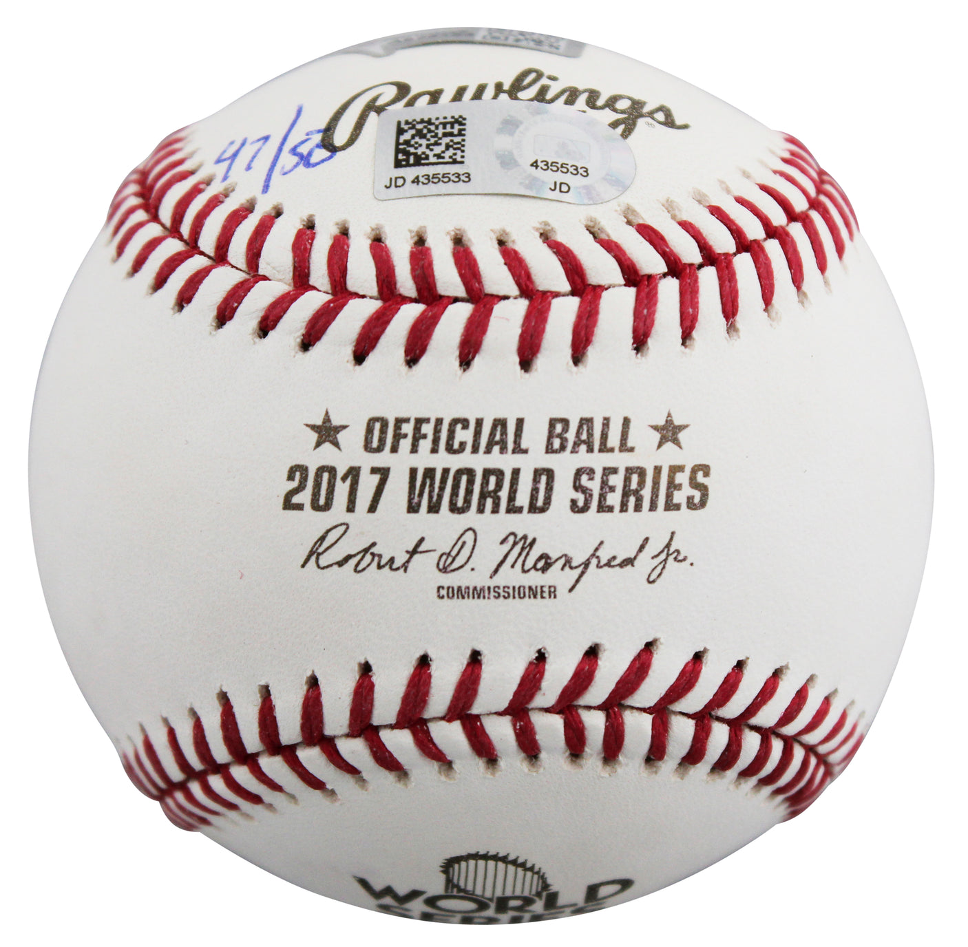 Astros George Springer "4x Insc" Signed 2017 WS Oml LE #47/50 Baseball Fanatics