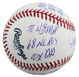 Reds Johnny Bench "Career Stat" Signed Oml LE #10/12 Baseball Fanatics #A673181