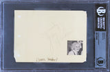 Jean Harlow Saratoga Authentic Signed 4.5x6 Album Page Autographed BAS Slabbed