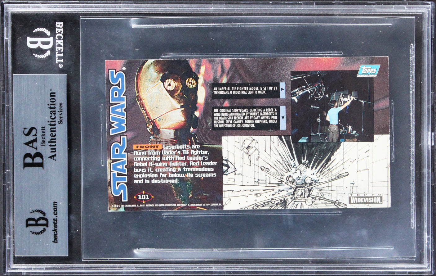 Star Wars (3) Werner, Green +1 Signed 1995 SW Widevision #101 Card BAS Slabbed