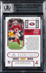 49ers Brock Purdy Signed 2022 Panini Contenders #68 RC Card Auto 10! BAS Slabbed