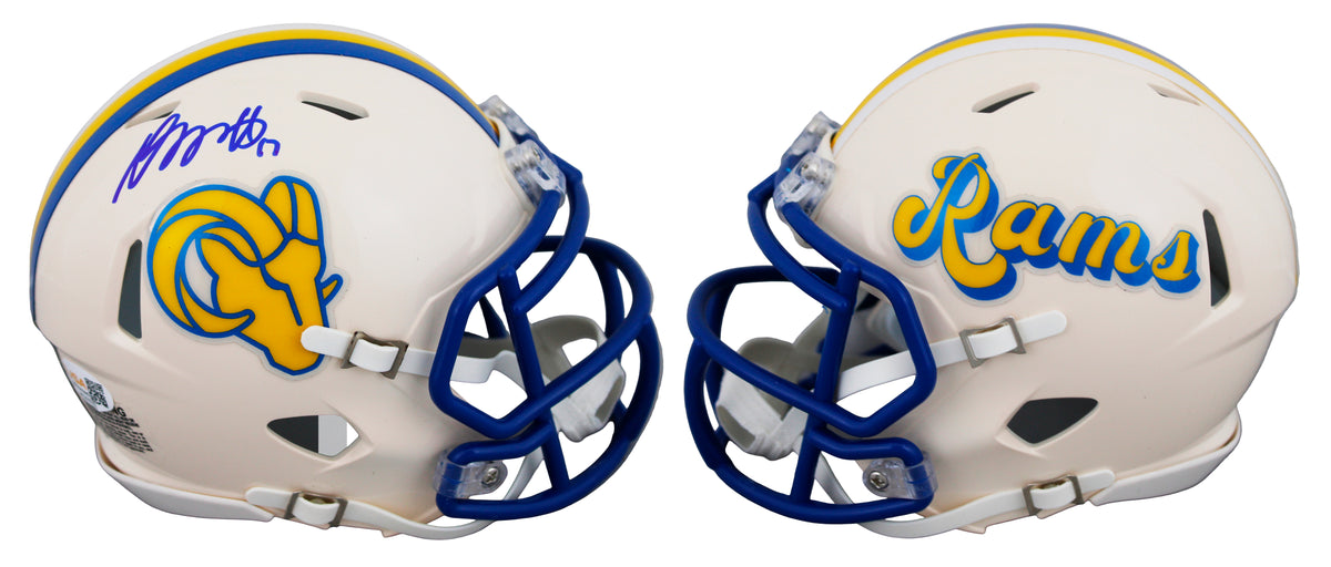 Rams Davante Adams Authentic Signed Retro Speed Mini Helmet JSA Witness