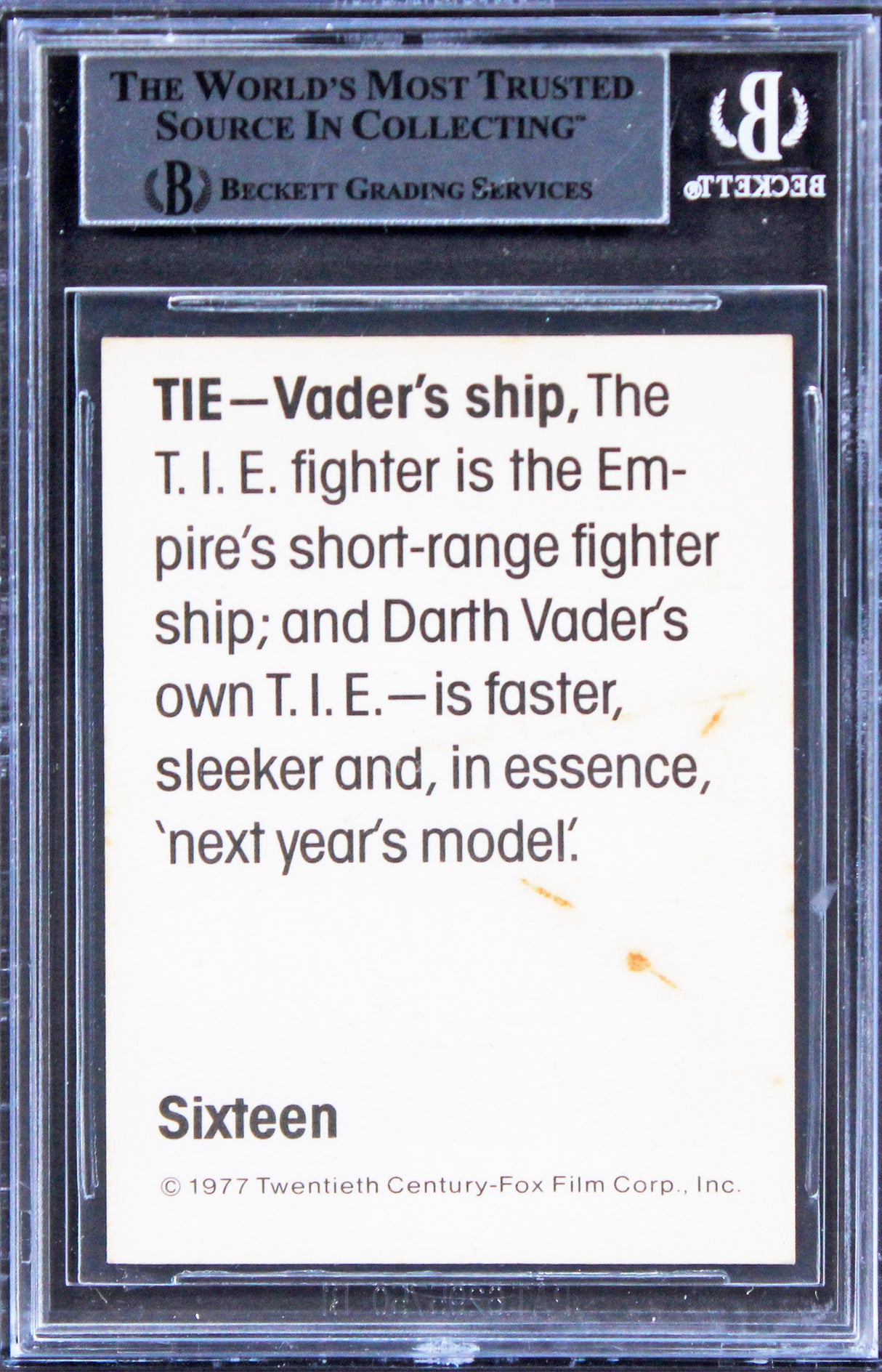 William & Jamie Shourt Signed 1977 Star Wars WB #16 Card Auto 10! BAS Slabbed