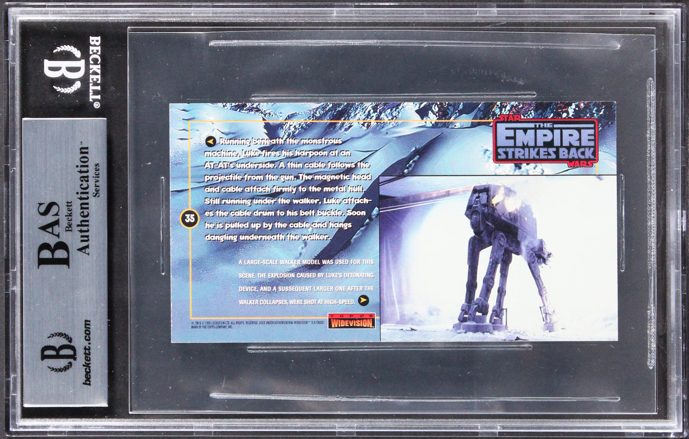 Phil Tippett, Jon Berg Star Wars Signed 1995 SW ESB Widevision #35 Card BAS Slab