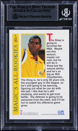 Shaq O'Neal & Magic Johnson Signed 1992 Magic's All-Rookies #1 Card BAS Slabbed
