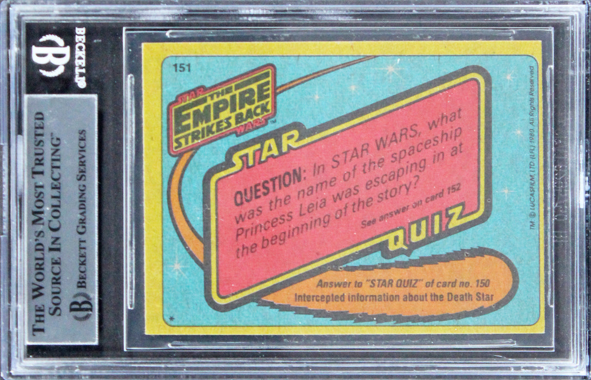 Tom St. Amand Authentic Signed 1980 Topps Star Wars ESB #151 Card BAS Slabbed