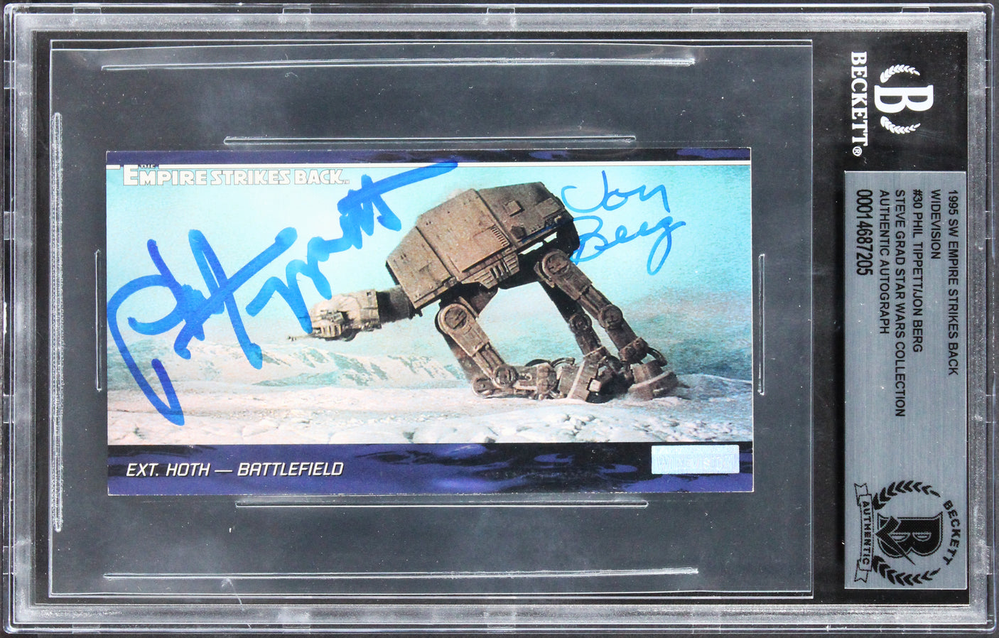 Phil Tippett, Jon Berg Star Wars Signed 1995 ESB Widevision #30 Card BAS Slabbed