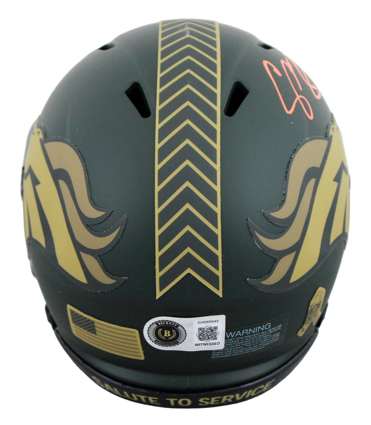 Broncos Champ Bailey Signed Salute To Service IV Speed Mini Helmet BAS Witnessed