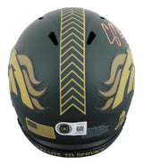 Broncos Champ Bailey Signed Salute To Service IV Speed Mini Helmet BAS Witnessed