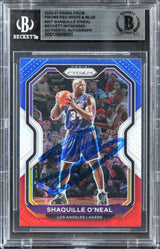 Lakers Shaquille O'Neal Signed 2020 Panini Prizm RW&B #207 Card BAS Slabbed