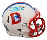 Broncos Champ Bailey Authentic Signed Retro Speed Mini Helmet BAS Witnessed