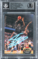 Shaquille O'Neal Signed 1992 Stadium Club MO Parallel #201 RC Card BAS Slabbed
