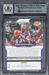 Lakers Shaquille O'Neal Signed 2020 Panini Prizm Prizms Hyper #207 Card BAS Slab