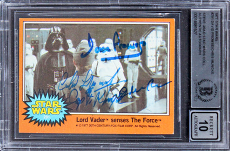 David Prowse & Chris Munke Authentic Signed 1977 Star Wars #291 Card BAS Slabbed