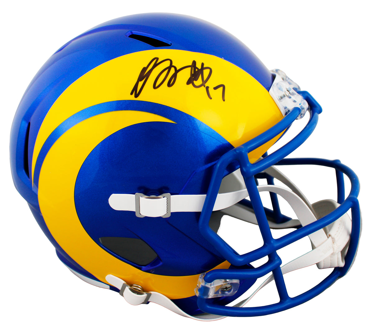 Rams Davante Adams Signed Full Size Speed Rep Helmet W/ Case JSA Witness