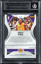 Lakers Shaquille O'Neal Signed 2019 Panini Prizm Ruby Wave #11 Card BAS Slabbed