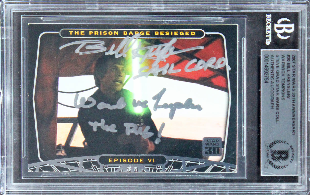 Bill Kreysler & Alan Tompkins Signed 2007 Star Wars 30th Ann #30 Card BAS Slab