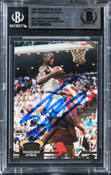 Magic Shaquille O'Neal Signed 1992 Stadium Club #247 Rookie Card BAS Slabbed