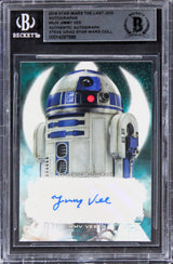 Jimmy Vee Star Wars Signed 2018 Star Wars The Last Jedi #AJV Card BAS Slabbed