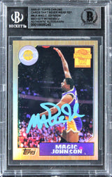Magic Johnson Signed 2000 Topps Chrome CTNW Refractors #MJ5 Card BAS Slabbed