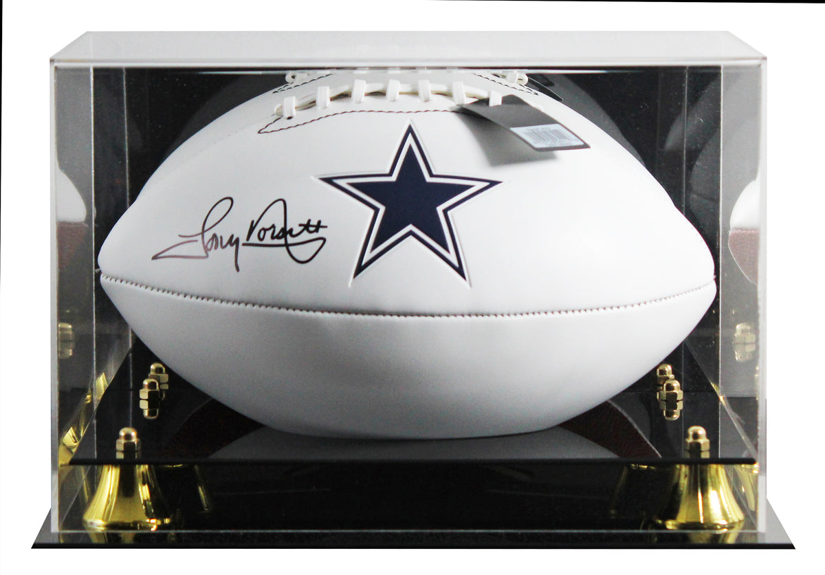 Cowboys Tony Dorsett Signed Franklin White Panel Logo Football W/ Case BAS Wit