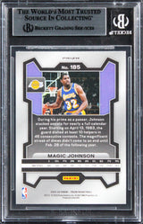 Lakers Magic Johnson Signed 2023 Panini Prizm Prizms Ice #185 Card BAS Slabbed