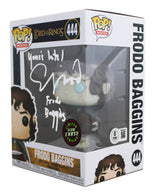 Elijah Wood LOTR "2x Insc" Signed #444 Alternate Funko Pop Figure BAS Witness 1