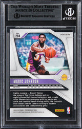 Lakers Magic Johnson Signed 2024 Panini Prizm Prizms RW&B #294 Card BAS Slabbed
