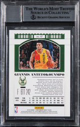 Bucks Giannis Antetokounmpo Signed 2019 Contenders DP #317 Card Auto 10 BAS Slab