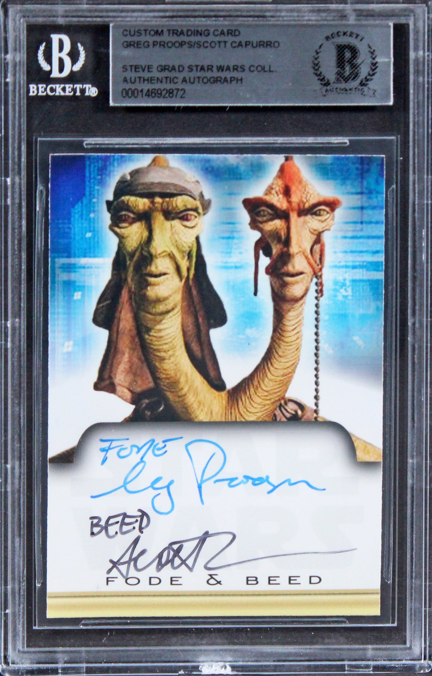 Greg Proops & Scott Capurro Star Wars Signed Custom Trading Card BAS Slabbed 2