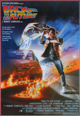 Back to the Future (8) Fox, Lloyd +6 Signed & Framed 27x40 Movie Poster BAS LOA