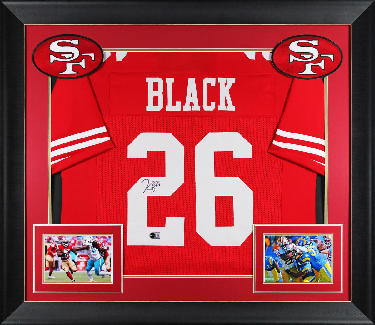 Kaelon Black Authentic Signed Red Pro Style Framed Jersey BAS Witnessed