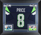 Jadarian Price Authentic Signed Navy Pro Style Framed Jersey BAS Witnessed