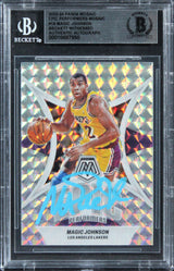 Magic Johnson Signed 2023 Panini Mosaic Epic Performers Mosaic #16 Card BAS Slab