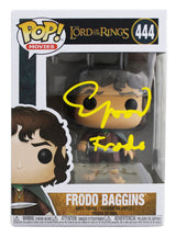 Elijah Wood LOTR "Frodo" Signed #444 Funko Pop Figure w/ Yellow Sig BAS Witness
