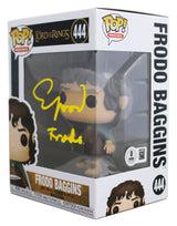 Elijah Wood LOTR "Frodo" Signed #444 Funko Pop Figure w/ Yellow Sig BAS Witness