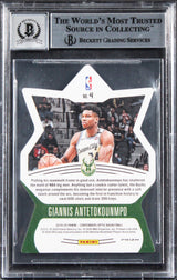 Bucks Giannis Antetokounmpo Signed 2019 Panini #4 Card Auto Grade 10! BAS Slab
