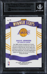Magic Johnson Signed 2023 Donruss Optic Winner Stays Purple #11 Card BAS Slabbed