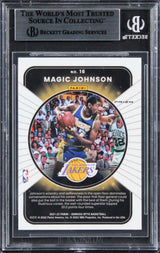 Magic Johnson Signed 2021 Donruss Optic Winner Stays Holo #16 Card BAS Slabbed