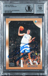 Mavericks Dirk Nowitzki Signed 1998 Topps #154 Rookie Card Auto 10! BAS Slabbed