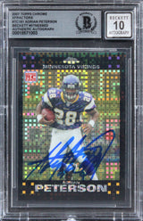 Adrian Peterson Signed 2007 Topps Xfractors #TC181 RC Card Auto 10! BAS Slabbed