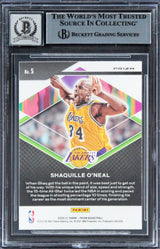 Shaquille O'Neal Signed 2020 Panini Prizm Fearless FB #5 Card Auto 10! BAS Slab